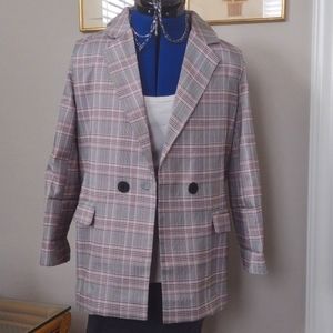🆕 BRITNEY SPEARS Latest IG Look!! Plaid Pink Lined Women's Blazer!! C IG Feb20